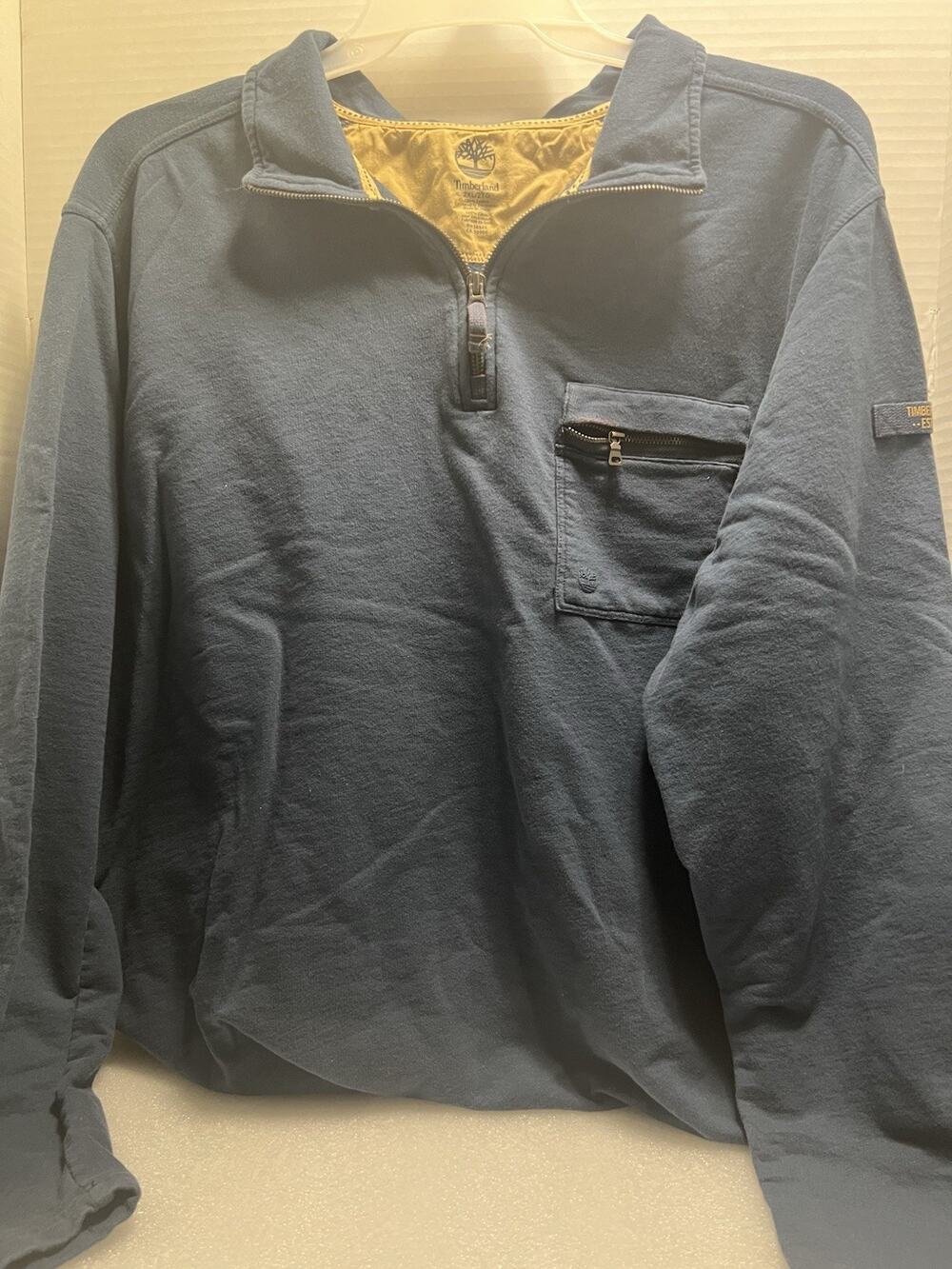 Men’s Timberland Sweatshirt Sz 2XL. 1/4 Zip Front. Breast Pocket B14
